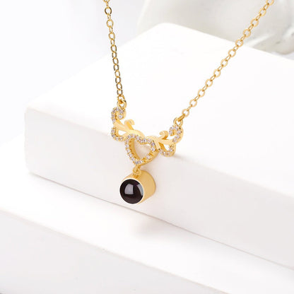 Custom Hidden Photo Projection Winged Heart Necklace - Hidden Forever