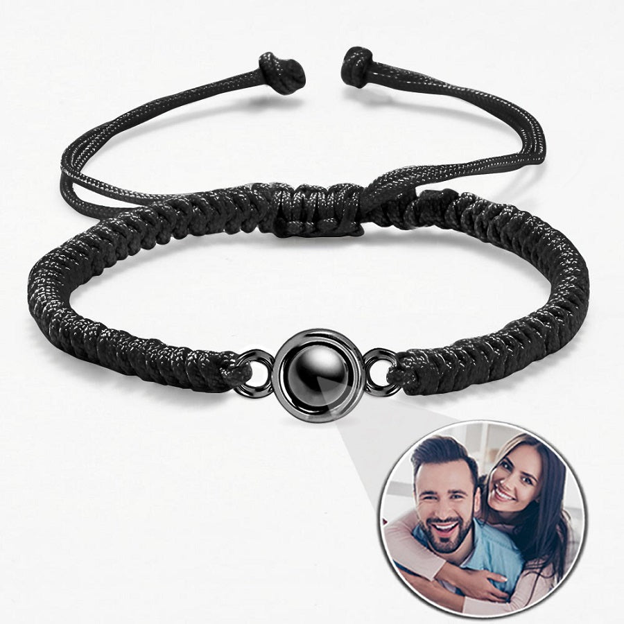 Custom Hidden Projection Photo Braided Bracelet - Hidden Forever