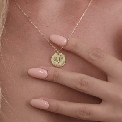 Custom Infant's Handprint/Footprint, Name and Date Necklace - Hidden Forever