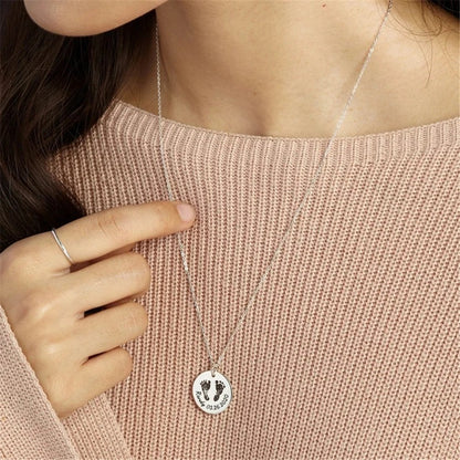 Custom Infant's Handprint/Footprint, Name and Date Necklace - Hidden Forever