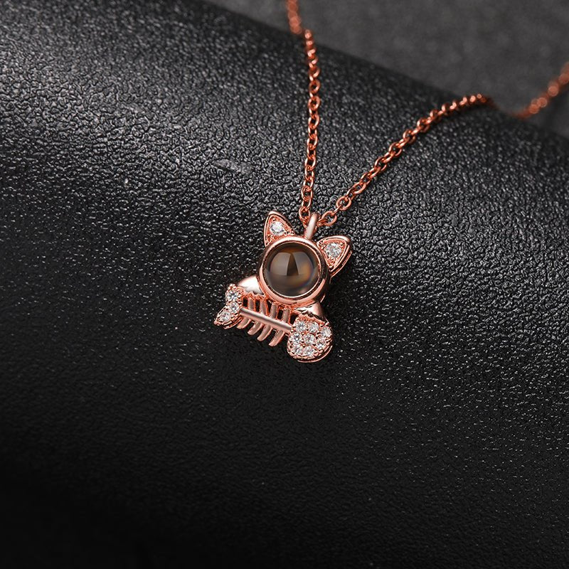 Custom Kitty Catch Hidden Photo Necklace - Hidden Forever