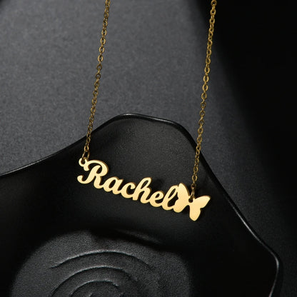 Custom Name and Butterly Necklace - Hidden Forever
