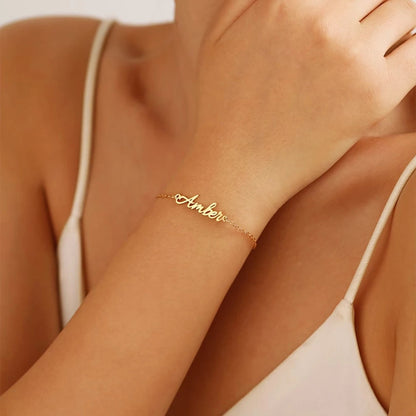 Custom Name in Unique Letters Bracelet - Hidden Forever