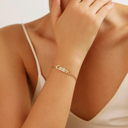 Custom Name in Unique Letters Bracelet - Hidden Forever