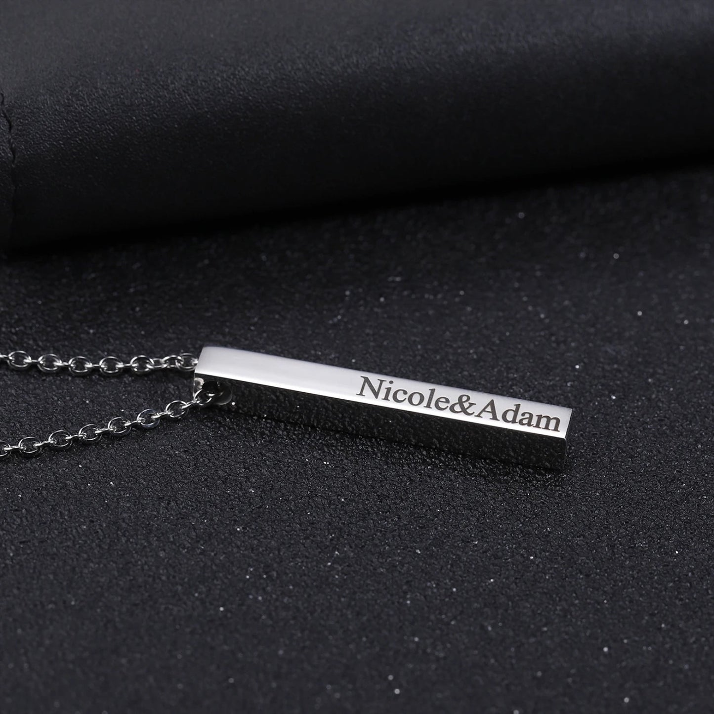 Custom Name Vertical Bar Necklace - Hidden Forever