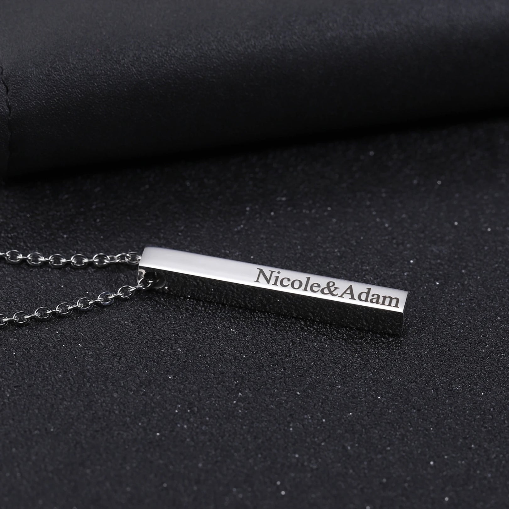 Custom Name Vertical Bar Necklace - Hidden Forever