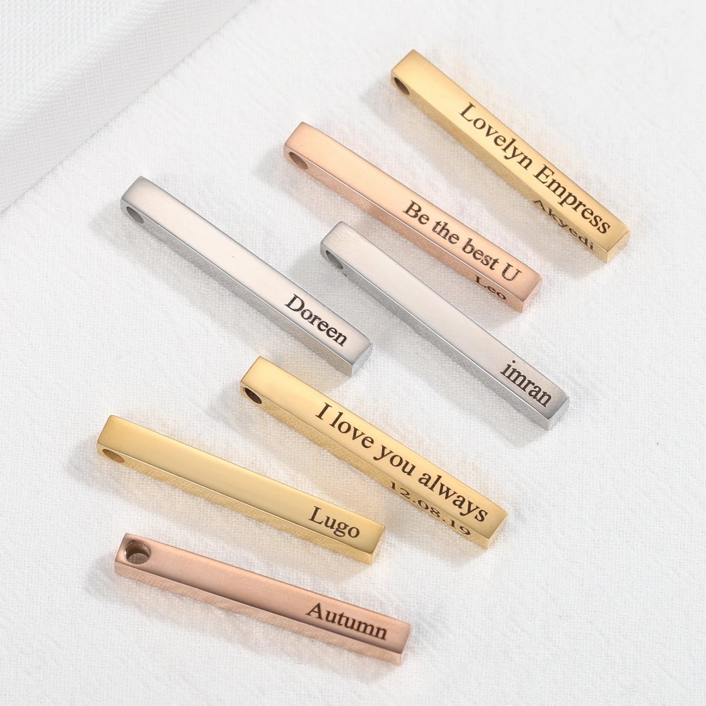 Custom Name Vertical Bar Necklace - Hidden Forever