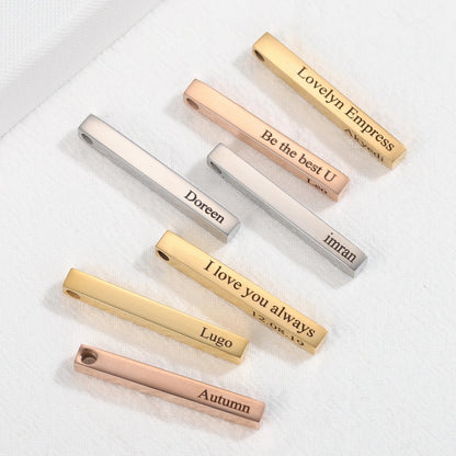 Custom Name Vertical Bar Necklace - Hidden Forever