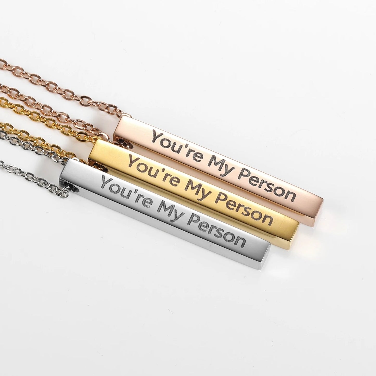 Custom Name Vertical Bar Necklace - Hidden Forever
