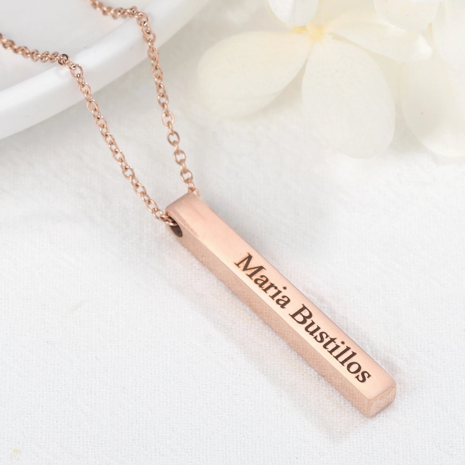 Custom Name Vertical Bar Necklace - Hidden Forever