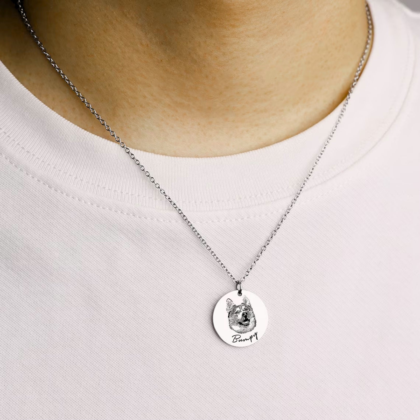 Custom Pet Photo and Name Necklace - Hidden Forever
