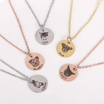 Custom Pet Photo and Name Necklace - Hidden Forever