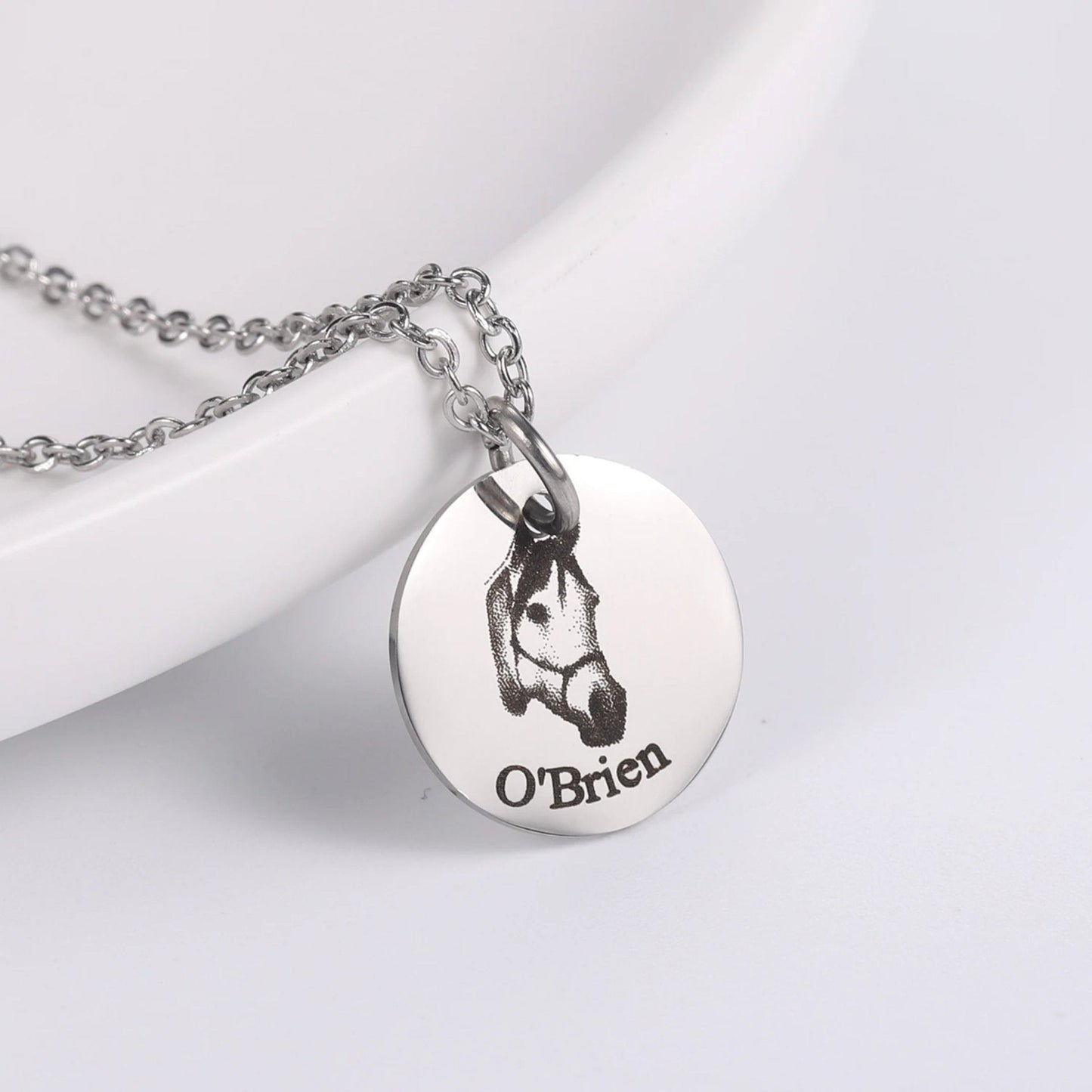 Custom Pet Photo and Name Necklace - Hidden Forever