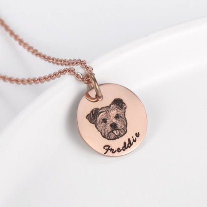 Custom Pet Photo and Name Necklace - Hidden Forever
