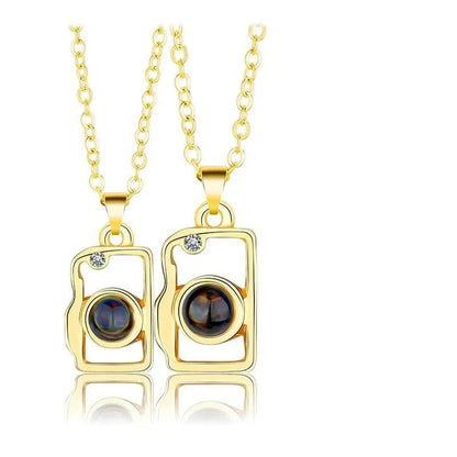 Custom Photo Projection 2 pcs Magnetic Camera Necklace - Hidden Forever