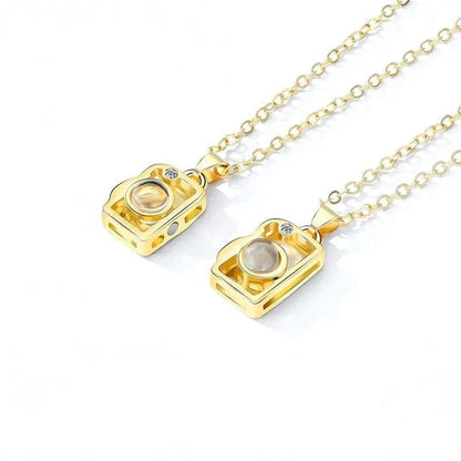 Custom Photo Projection 2 pcs Magnetic Camera Necklace - Hidden Forever