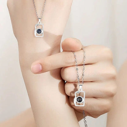 Custom Photo Projection 2 pcs Magnetic Camera Necklace - Hidden Forever