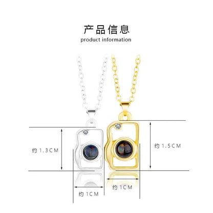 Custom Photo Projection 2 pcs Magnetic Camera Necklace - Hidden Forever