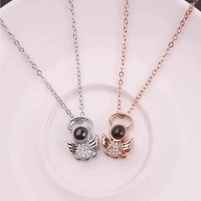Custom Photo Projection Angel Necklace - Hidden Forever