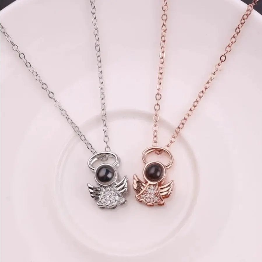 Custom Photo Projection Angel Necklace - Hidden Forever
