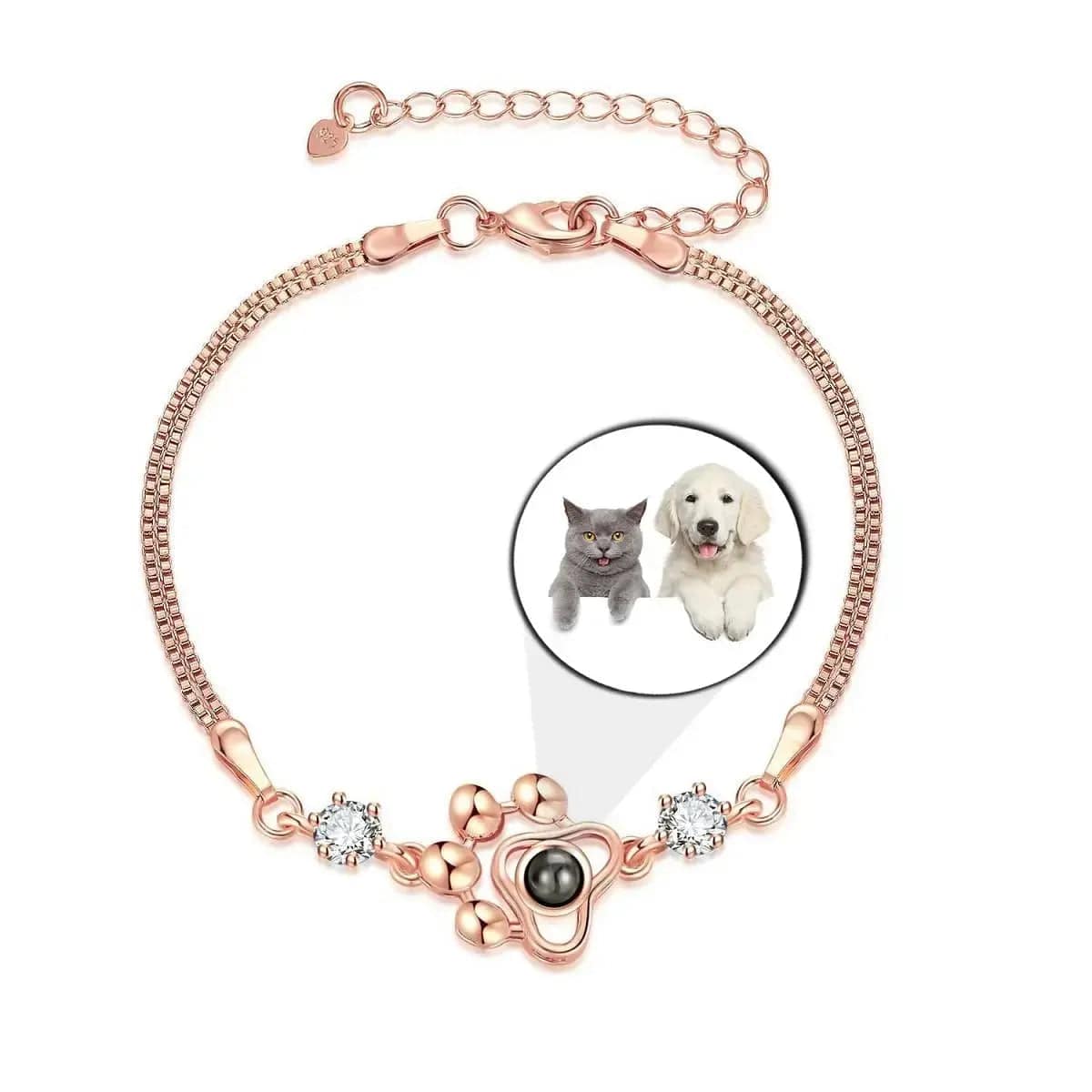 Custom Photo Projection Bracelet - Personalized Picture Inside, Adjustable Memorial Gift
