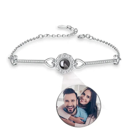 Custom Photo Projection Classic Flower Bracelet - Hidden Forever