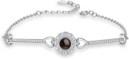 Custom Photo Projection Classic Flower Bracelet - Hidden Forever