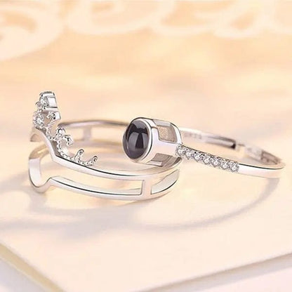 Custom Photo Projection Crown Ring - Hidden Forever