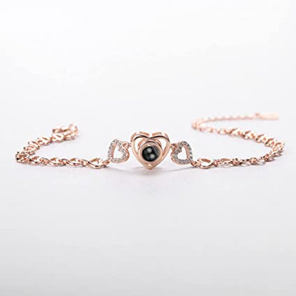 Custom Photo Projection Heart Fashion Bracelet - Hidden Forever