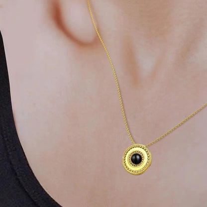 Custom Photo Projection Medallion Pendant Necklace - Hidden Forever
