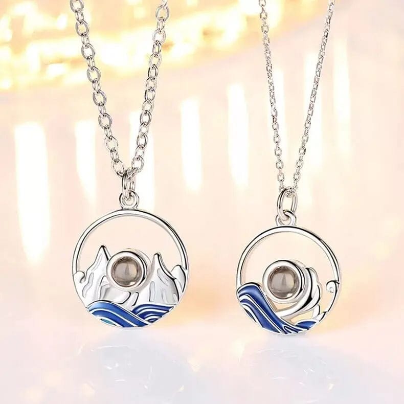 Custom Photo Projection Mountain & Sea Pendant Necklaces - Hidden Forever