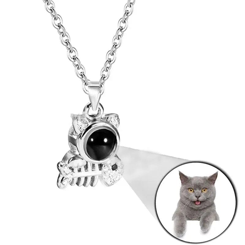 Custom Photo Projection Pet Fish-bone Shape Necklace - Hidden Forever