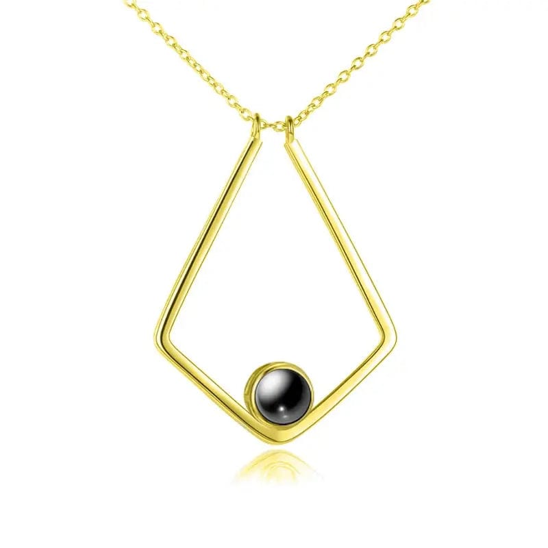 Custom Photo Projection Polygon Pendant Necklace - Hidden Forever