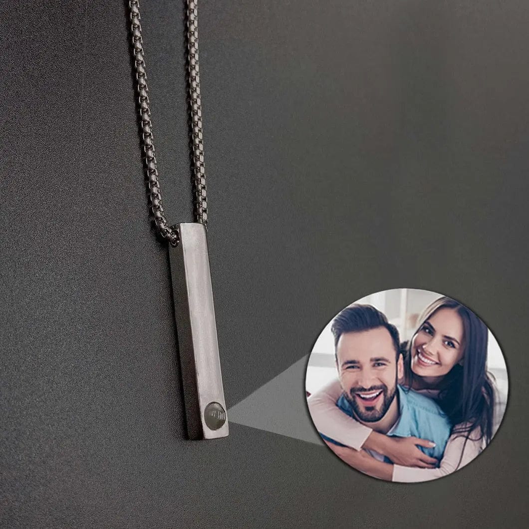 Custom Photo Projection Rectangular Bar Necklace – Hidden Forever UK
