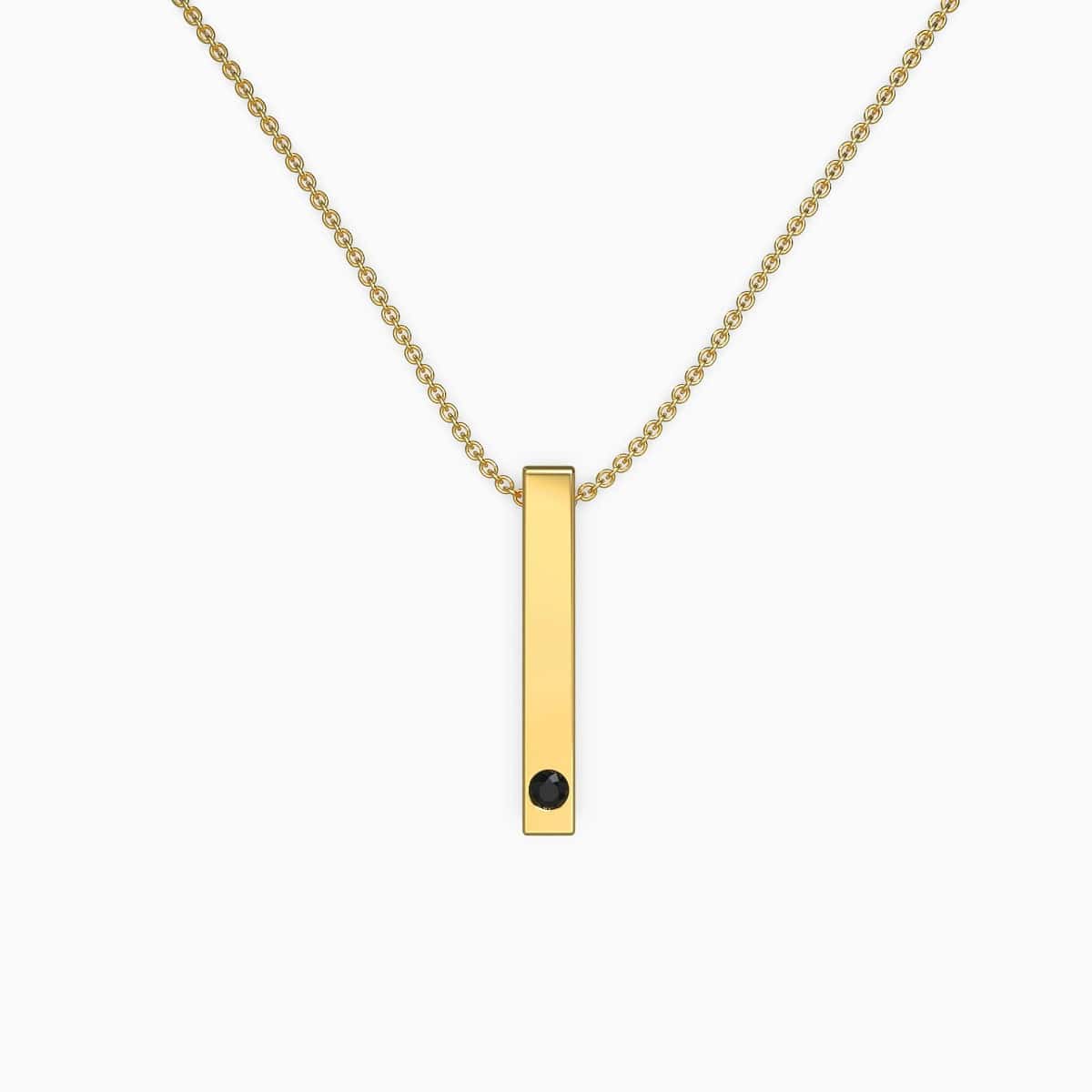 Custom Photo Projection Rectangular Bar Necklace - Hidden Forever