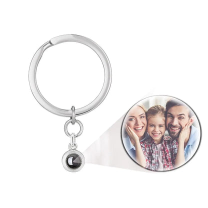 Custom Photo Projection Round Zircon Gem Necklace | Keychain - Hidden Forever