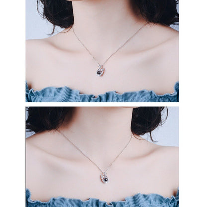 Custom Photo Projection Swan Pendant Necklace - Hidden Forever