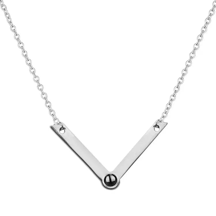 Custom Photo Projection V-Shaped Pendant Necklace - Hidden Forever