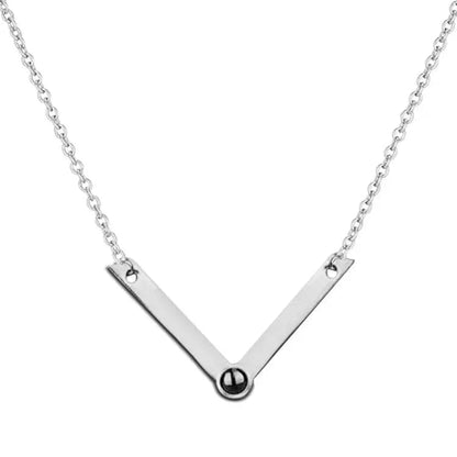 Custom Photo Projection V-Shaped Pendant Necklace - Hidden Forever