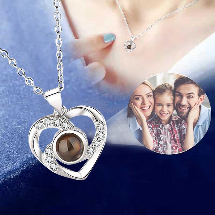 Custom Photo Projection Viking Heart Necklace - Hidden Forever