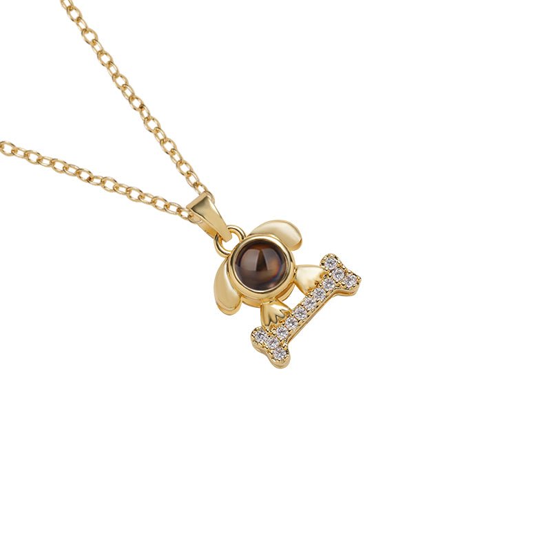Custom Sparkling Pup Love Hidden Photo Necklace - Hidden Forever