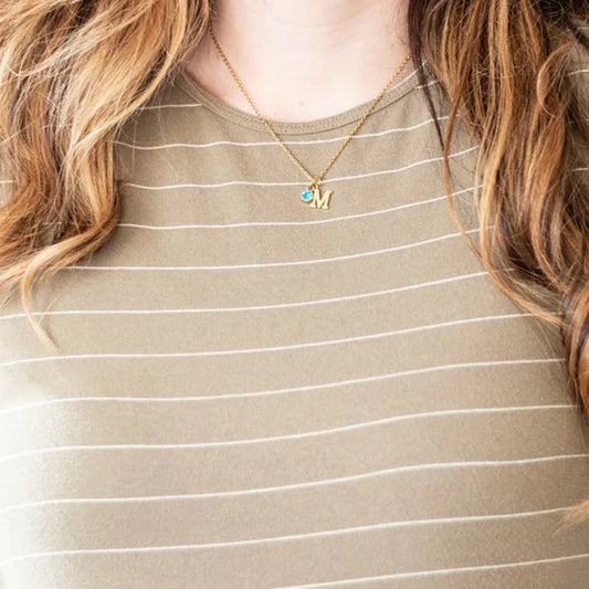 Dangling Initials and Birthstone Necklace - Hidden Forever
