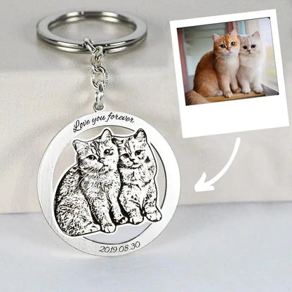 Engraved Necklace & Keyring - Add Your Photo - Hidden Forever