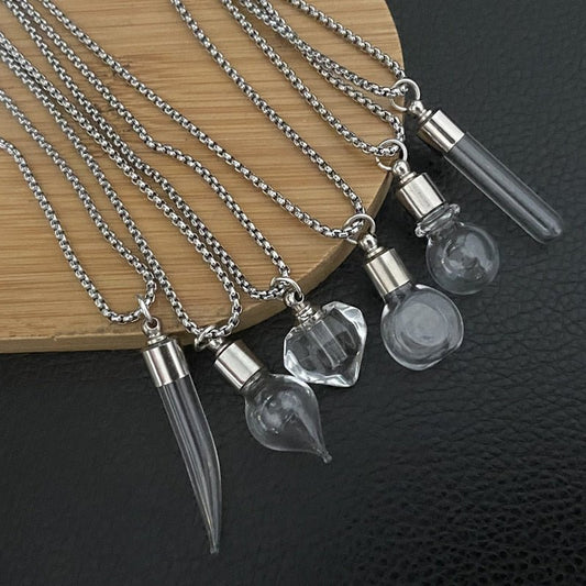 Memorial Vial/Urn Pendant Necklace - Hidden Forever