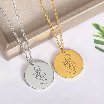 Mother and Angel Baby Necklace - Hidden Forever