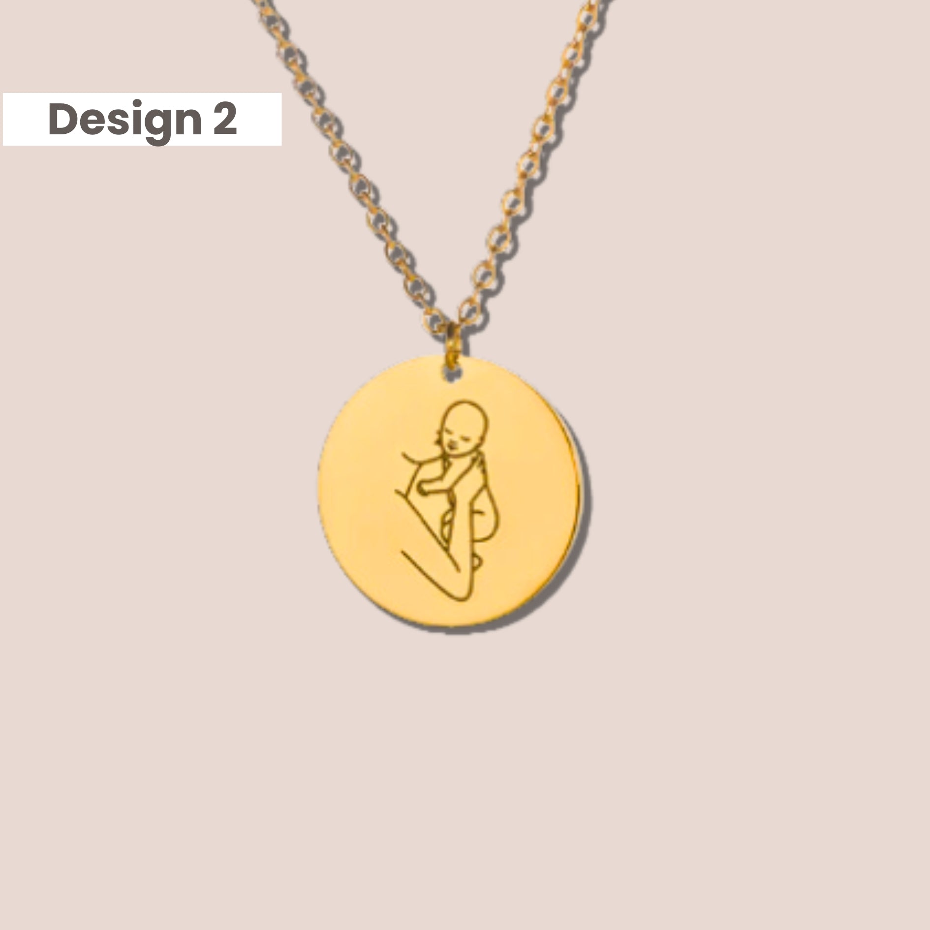 Mother and Angel Baby Necklace - Hidden Forever