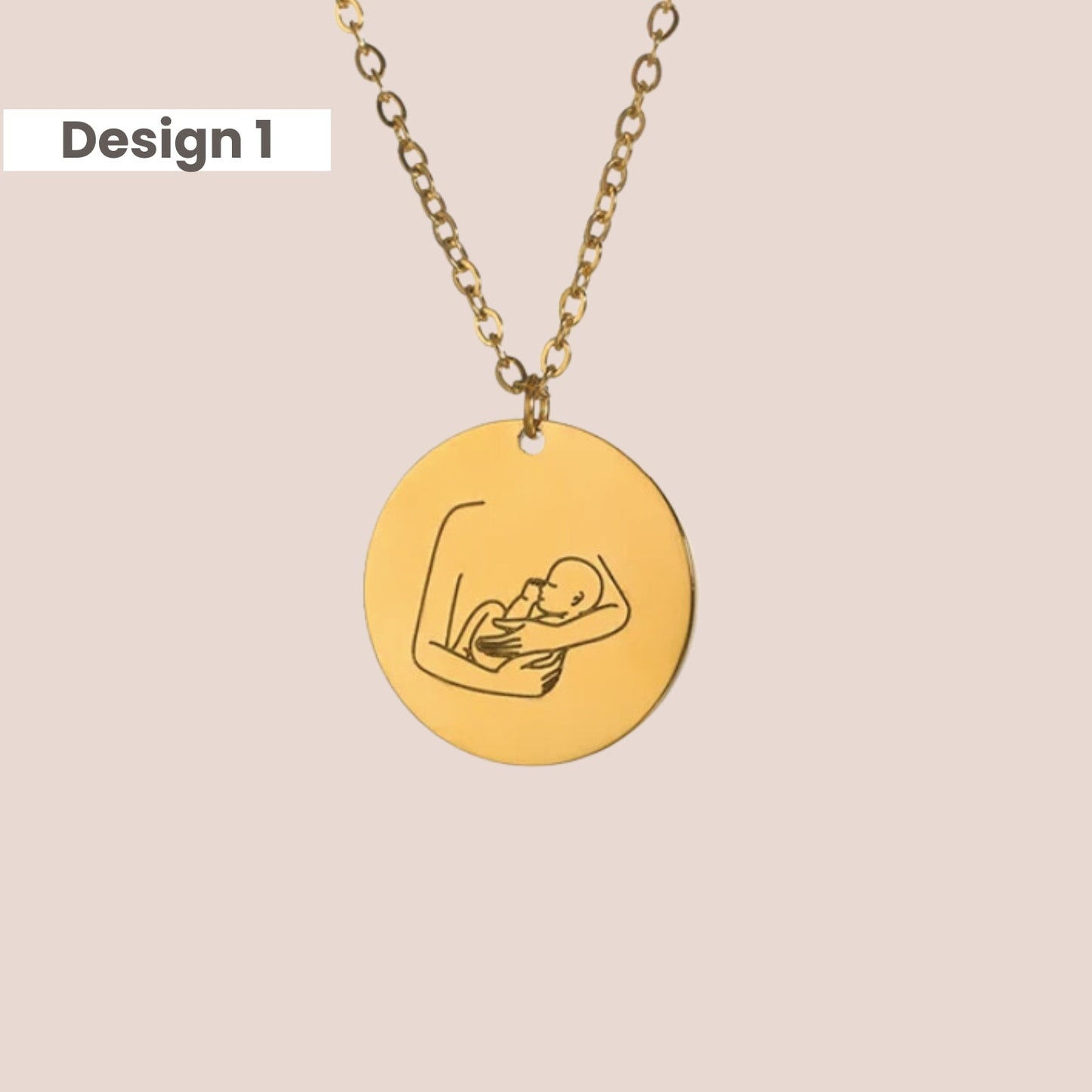Mother and Angel Baby Necklace - Hidden Forever