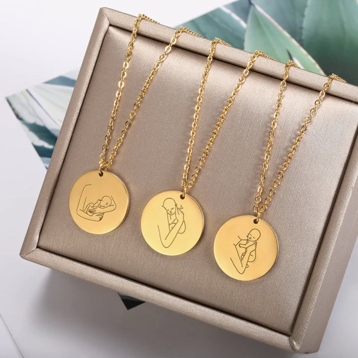 Mother and Angel Baby Necklace - Hidden Forever