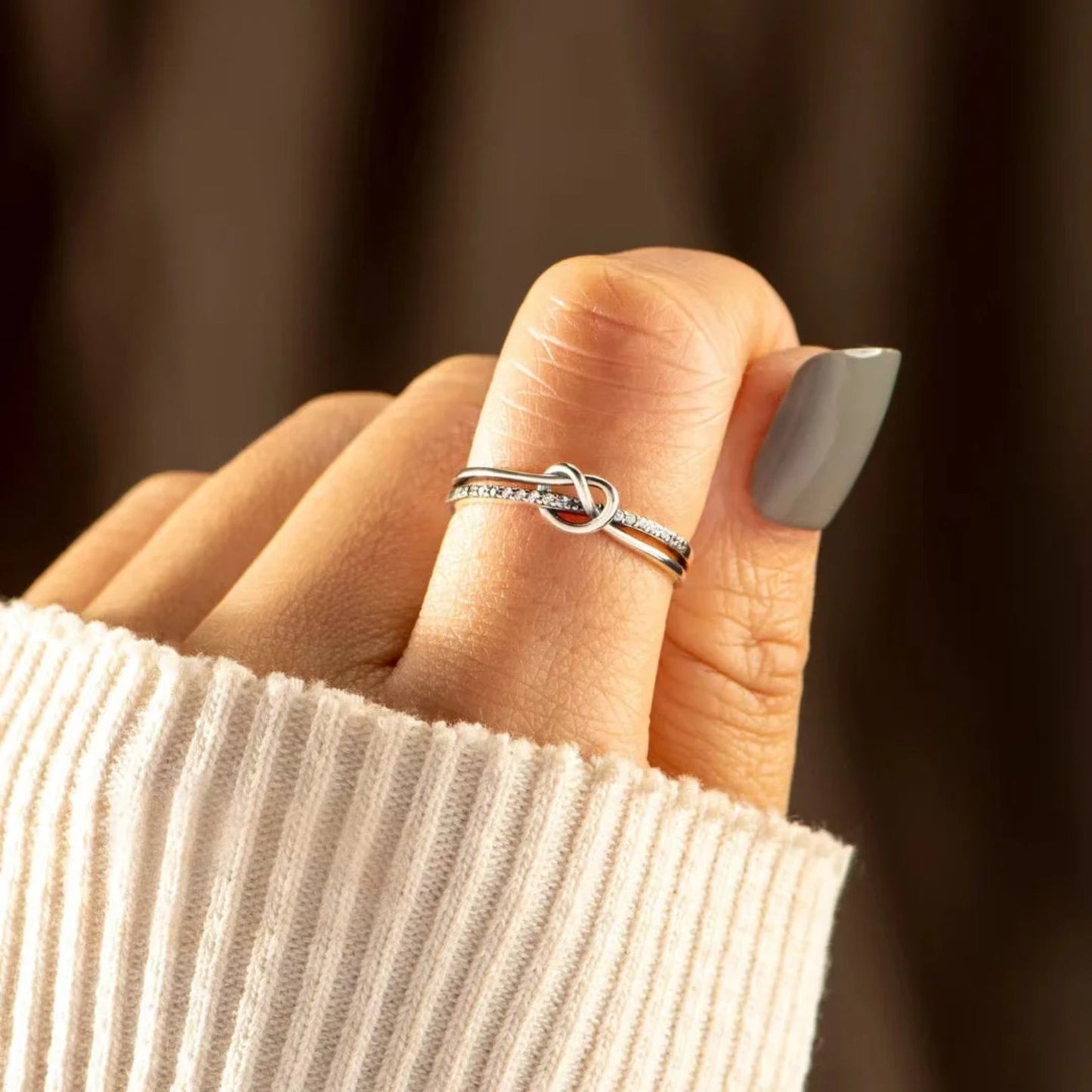 Mother & Daughter Bond Double Band Knot Ring - Hidden Forever