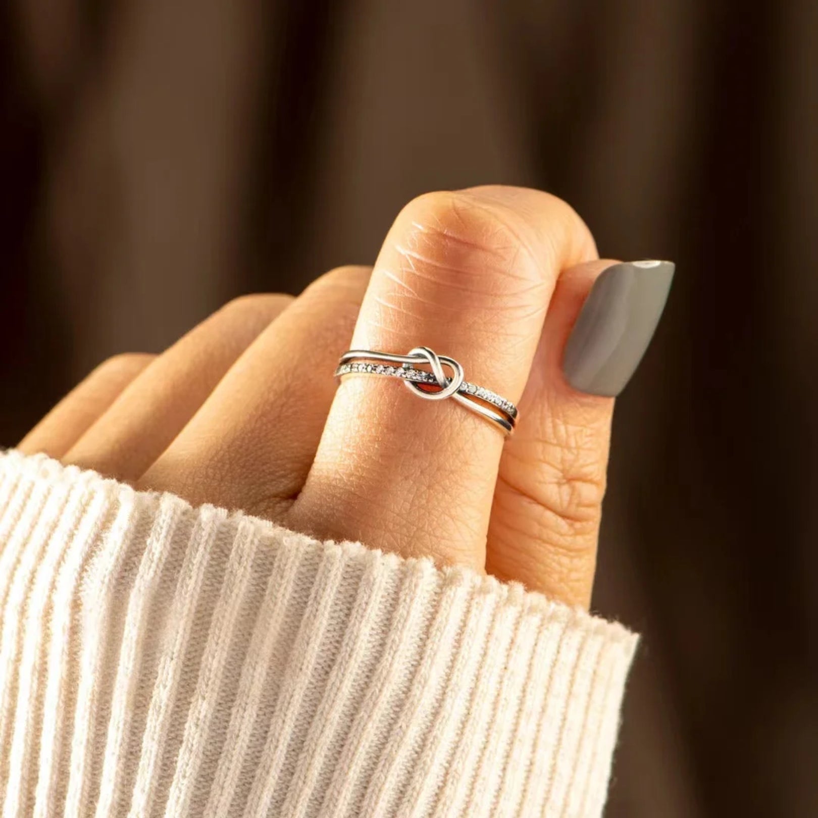 Mother & Daughter Bond Double Band Knot Ring - Hidden Forever